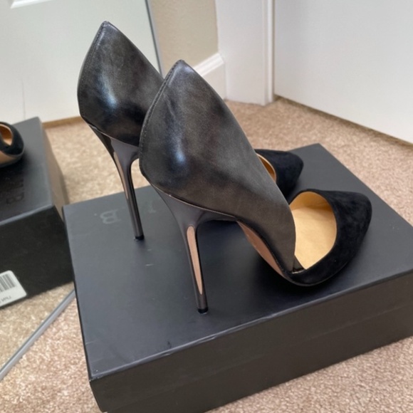 L.A.M.B. Black Stiletto D'Orsay High Heels Size 7 - Picture 4 of 8